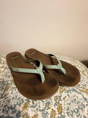 Sanuk Light Blue/Green Yogo Joy Sandals